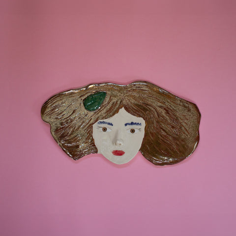 Big Hair Josefina Ceramic Wall Piece