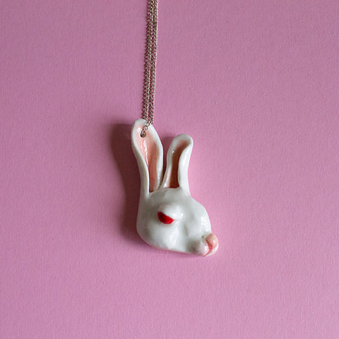 Porcelain Bunny Pendant