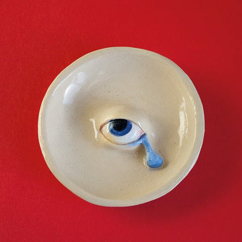 Blue eye tear ceramic trinket dish - Rodriguezcuna