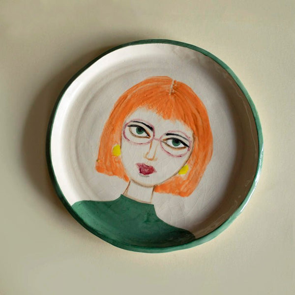 Custom hand-painted portrait plate - Rodriguezcuna