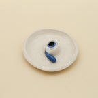 Blue eye tear ceramic trinket dish