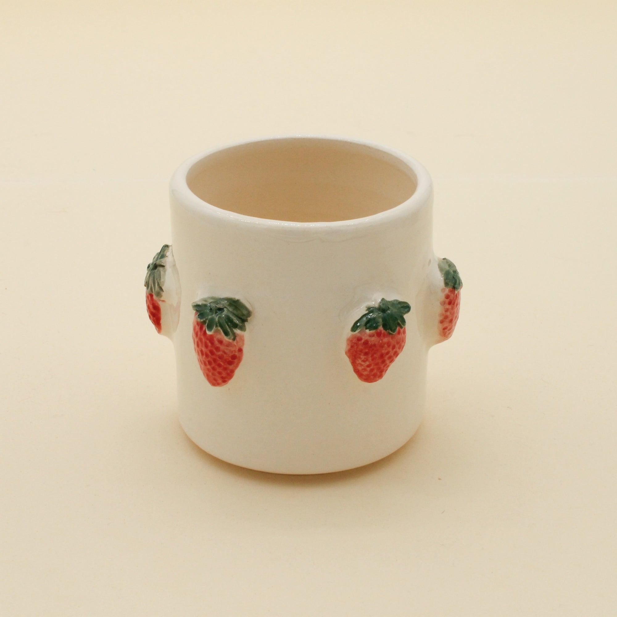 Handmade Strawberries Ceramic Vase