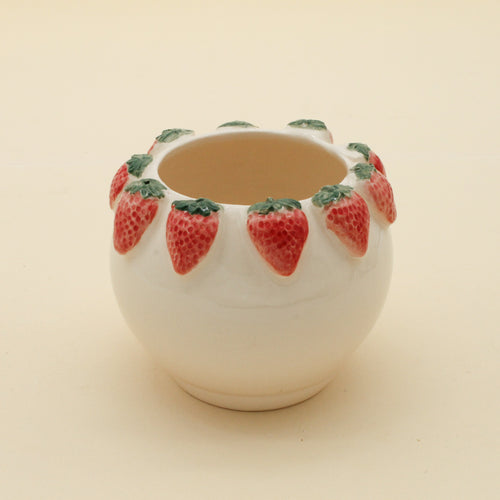 Handmade Strawberries Ceramic Piece