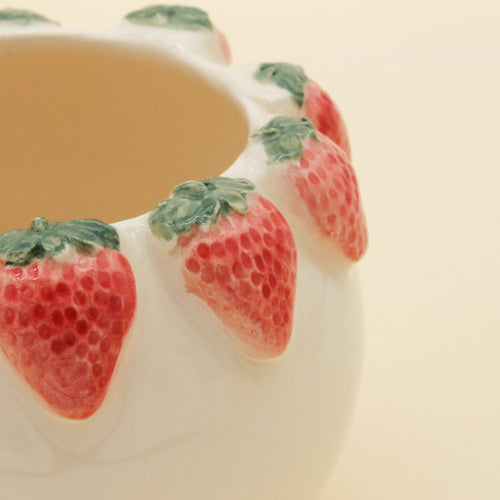 Handmade Strawberries Ceramic Piece