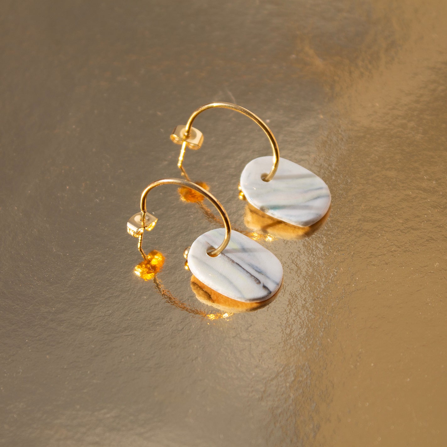 Comba earrings - porcelain and inox steel