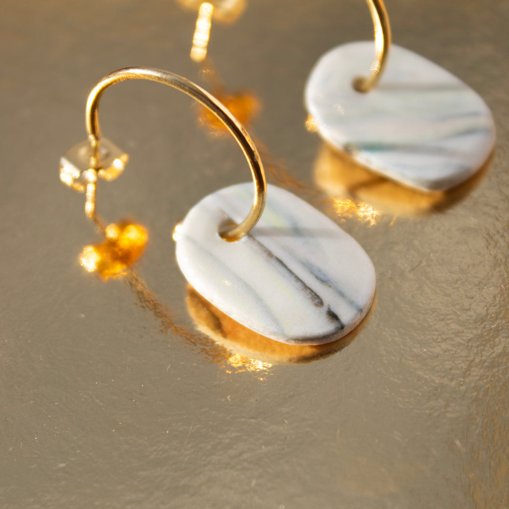Comba earrings - porcelain and inox steel
