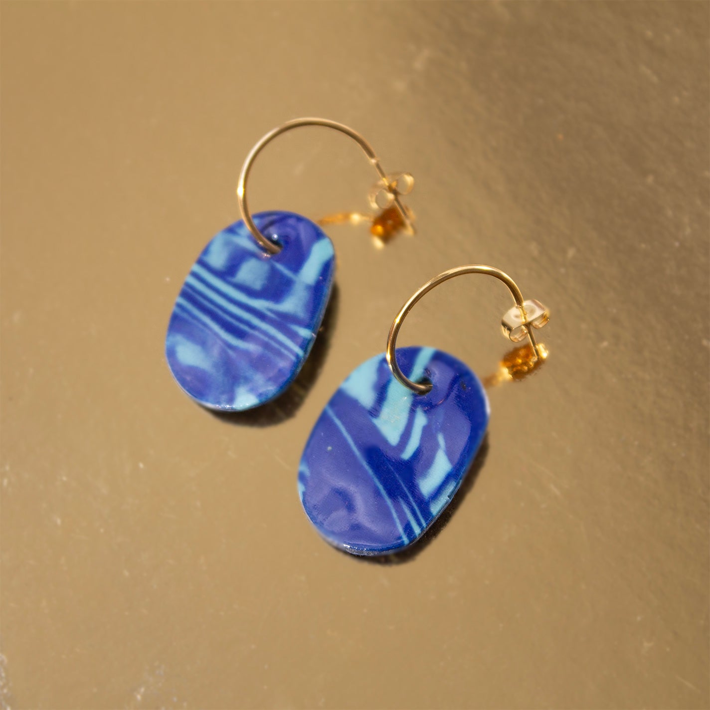 Nerga earrings - porcelain and inox steel