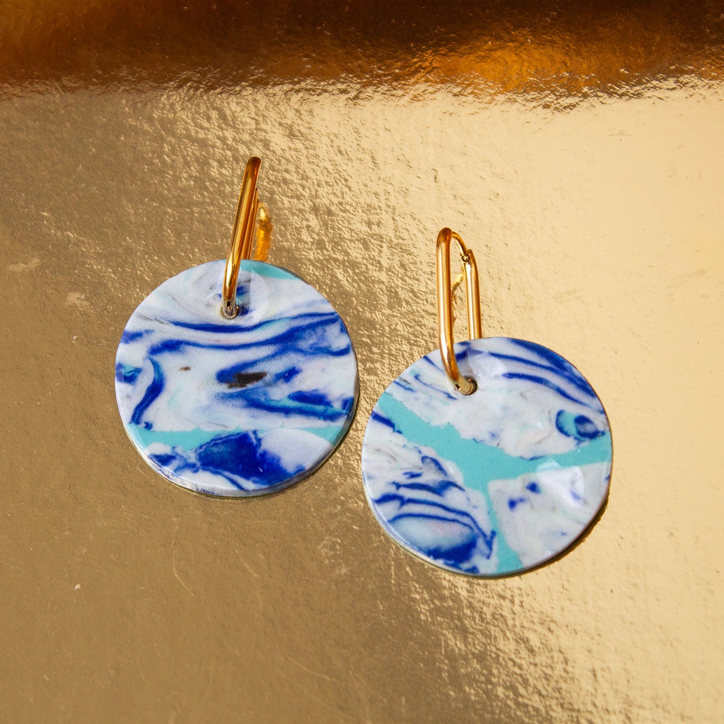 Pipas earrings - porcelain and inox steel