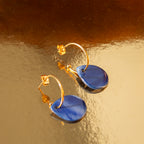 Blue Slate earrings - porcelain and inox steel