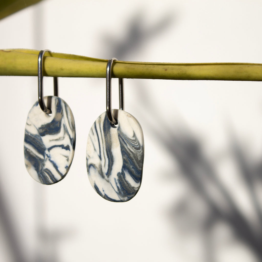 Xurxo earrings - porcelain and inox steel