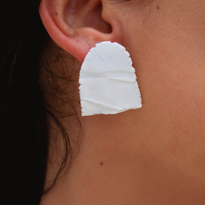 Oza earrings - porcelain and inox steel