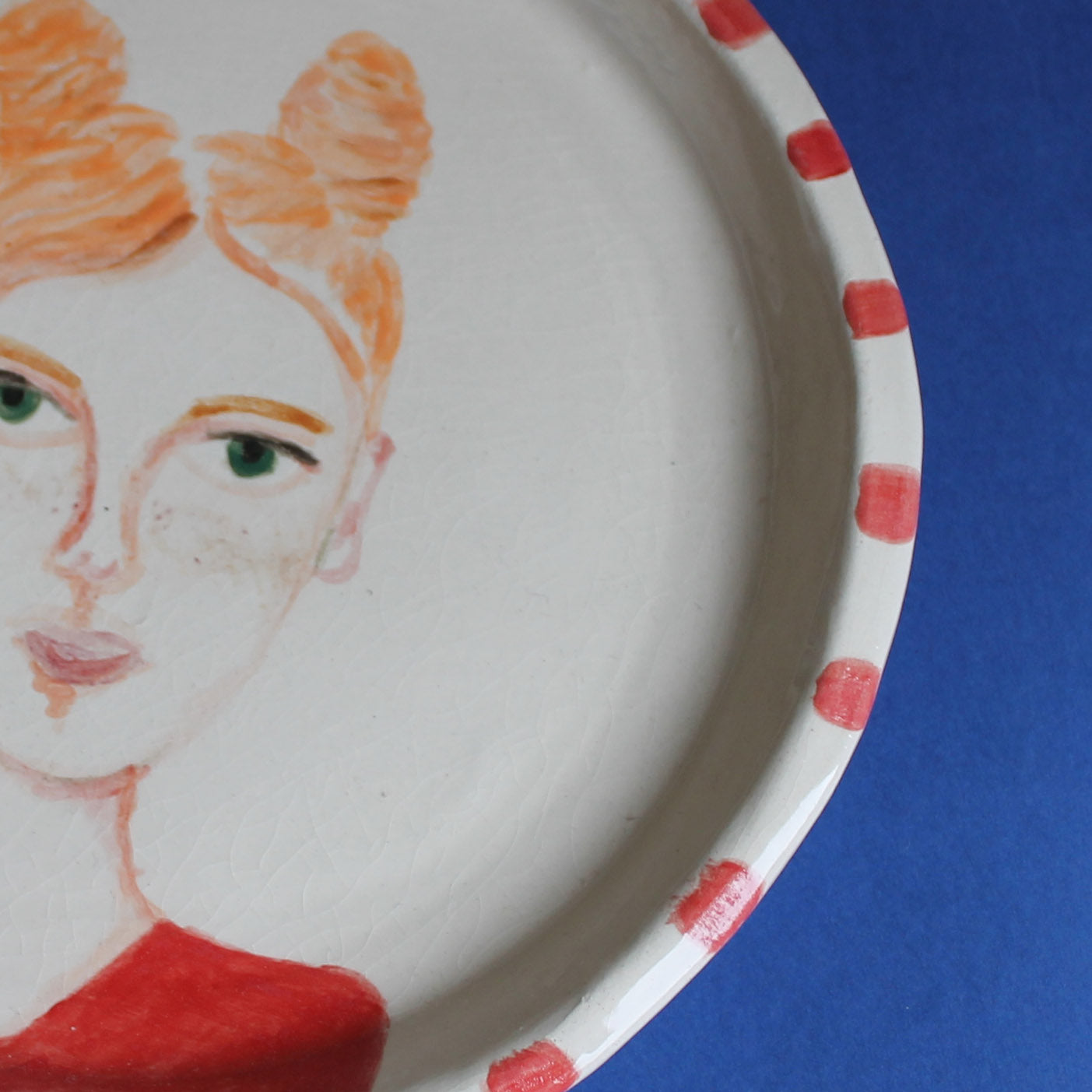 Redhead Woman Portrait Plate
