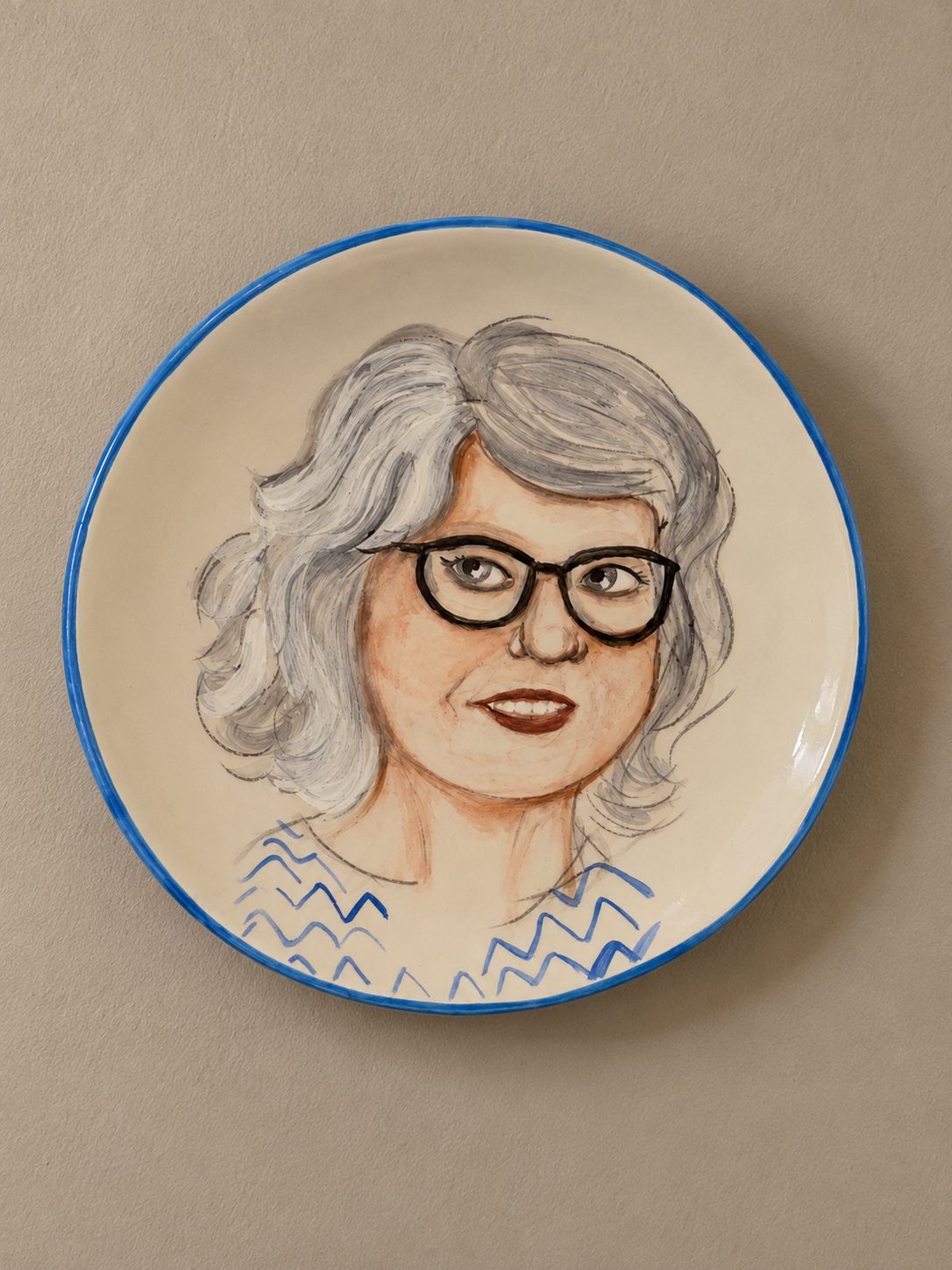Custom hand-painted portrait plate