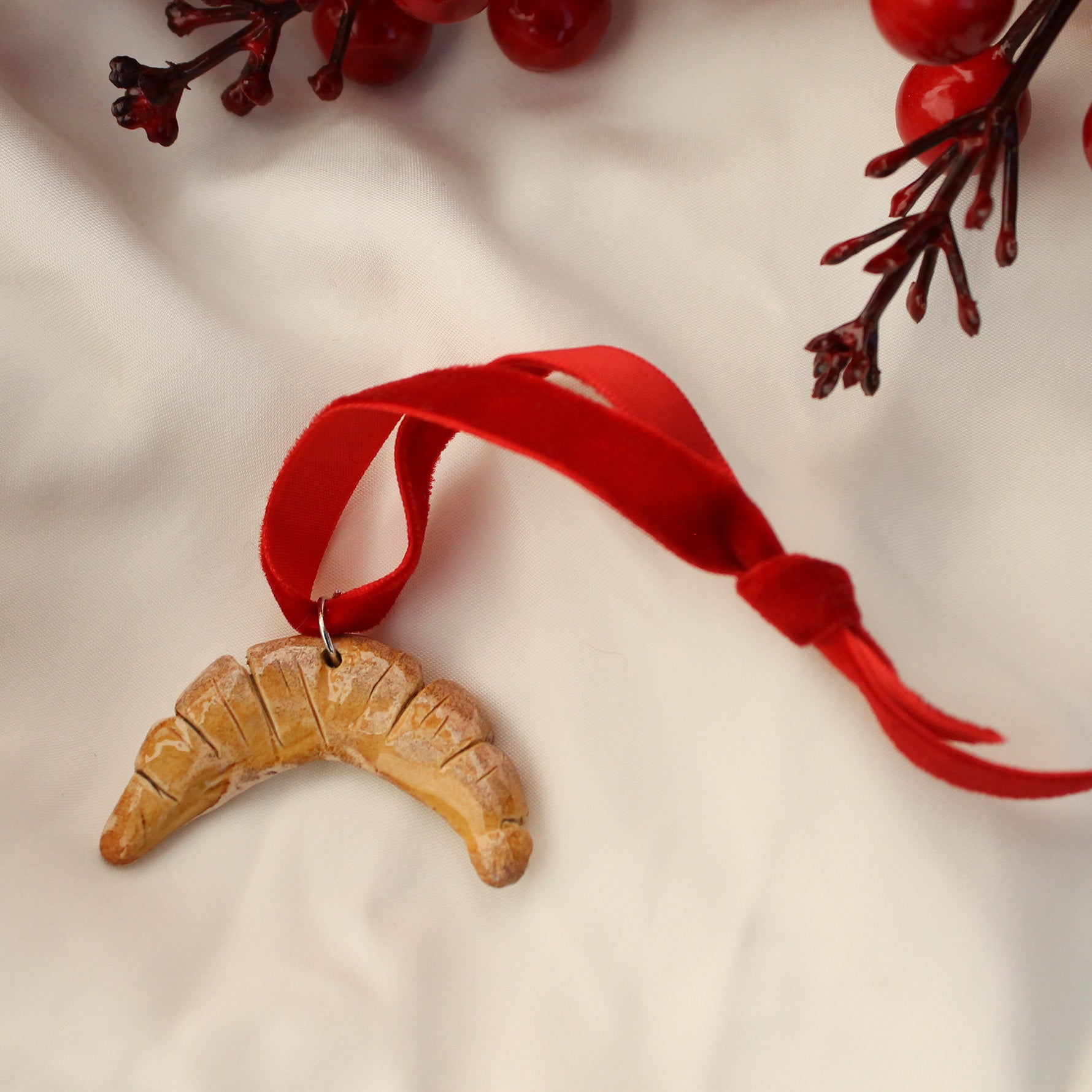 Croissant Christmas ornament
