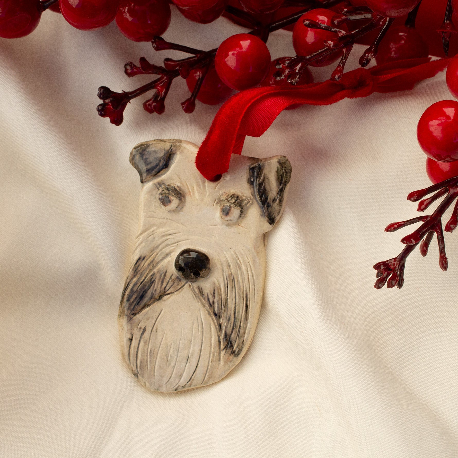 Salt and Pepper Schnauzer Christmas ornament