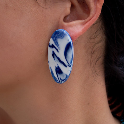 Amaro earrings - porcelain and inox steel