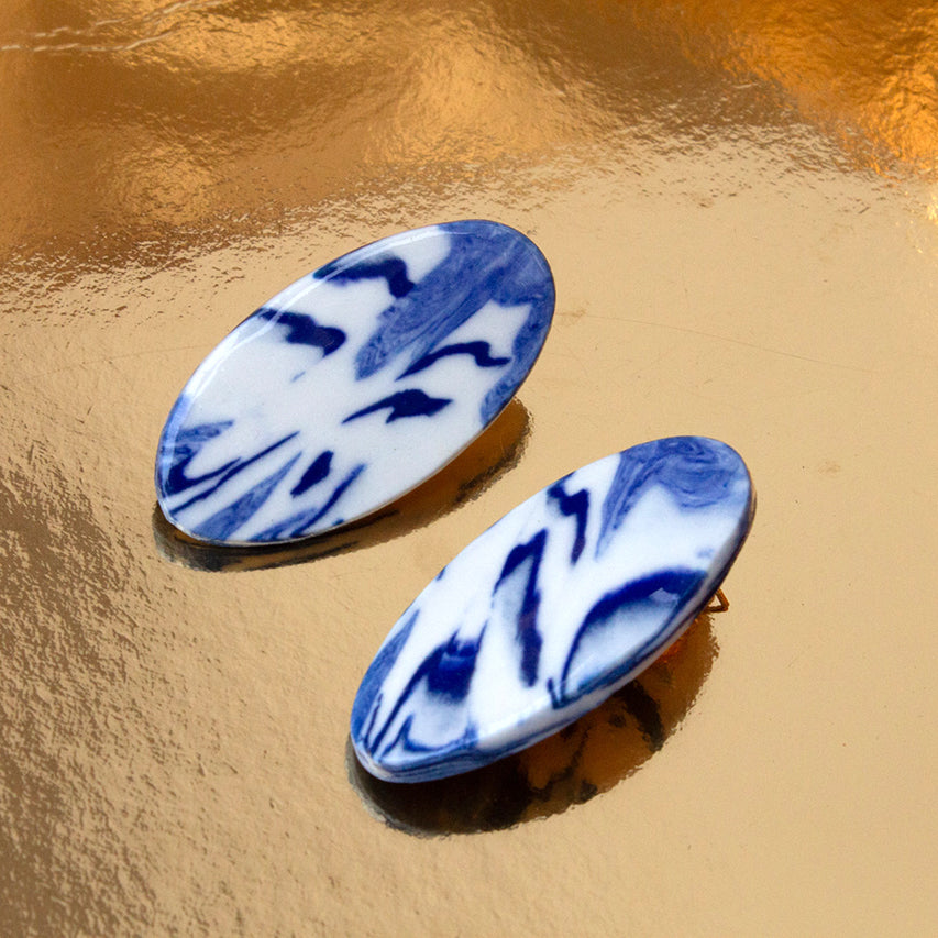Amaro earrings - porcelain and inox steel