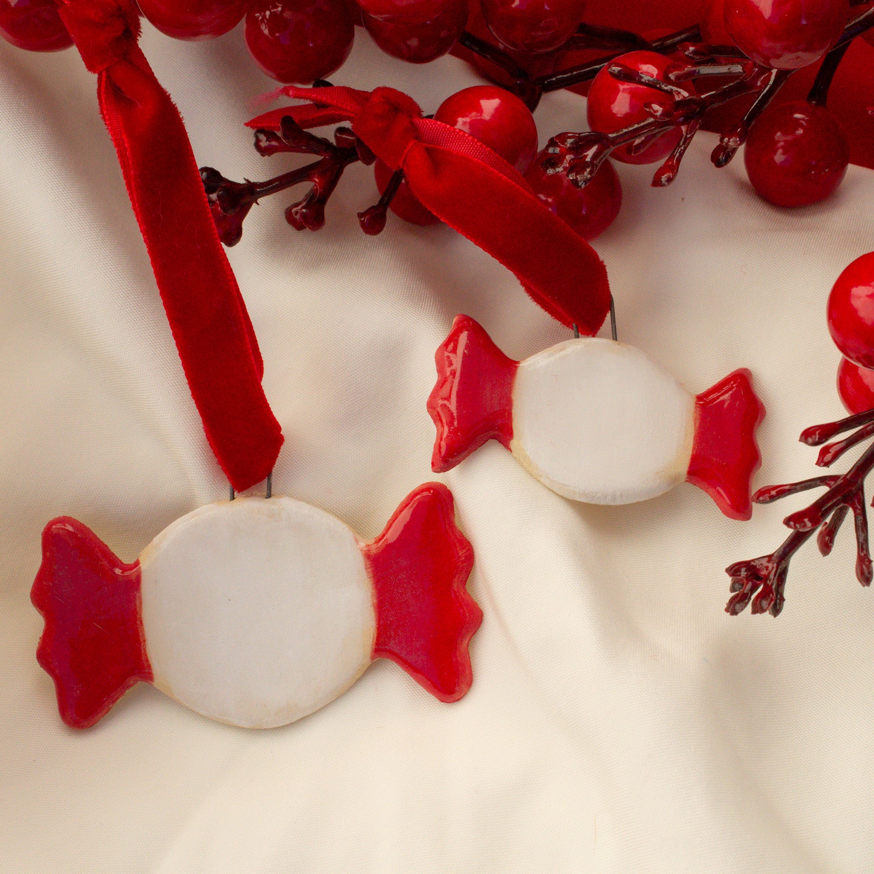 Set of 2 Candy Christmas ornament