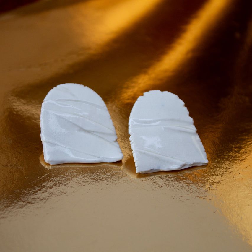 Oza earrings - porcelain and inox steel