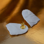 Oza earrings - porcelain and inox steel