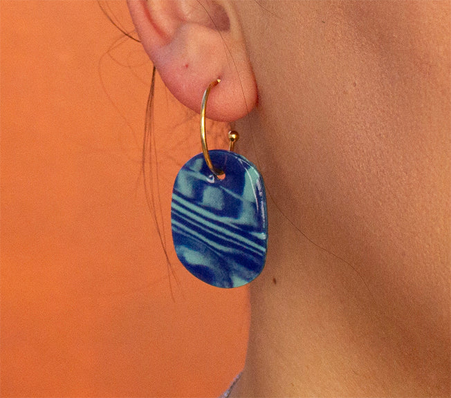 Nerga earrings - porcelain and inox steel